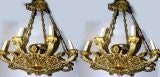 Neo Classic Gilt Bronze Chandelier