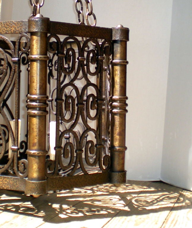 Large Hammered Bronze Lantern 1