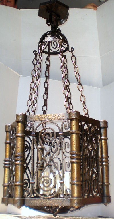 Large Hammered Bronze Lantern 3