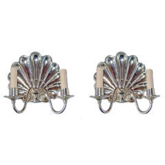 Silver Plated Shell Sconces