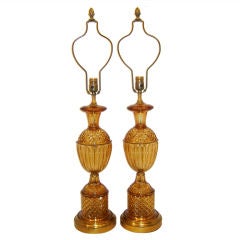 Vintage Amber Glass Lamps