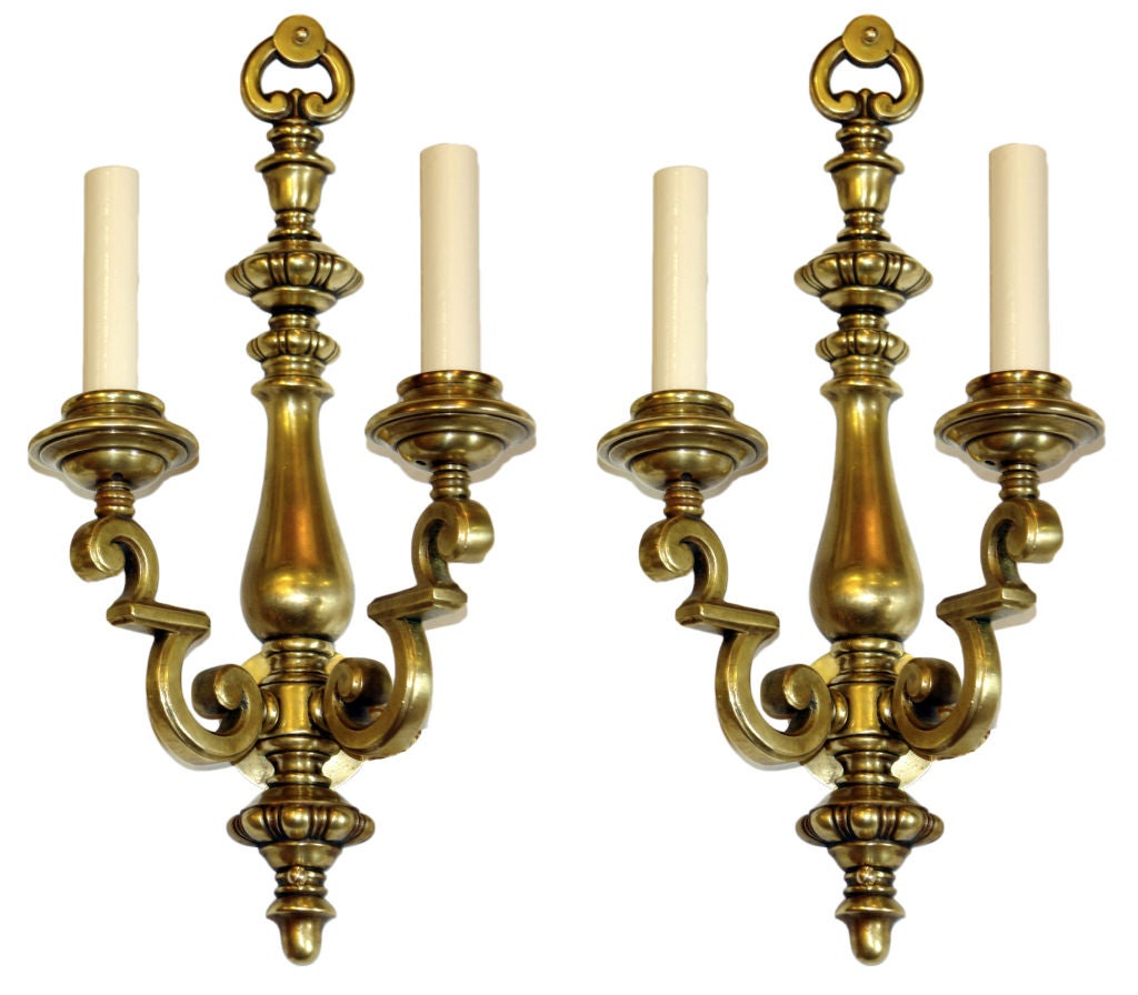 Coppia di lampade inglesi in bronzo