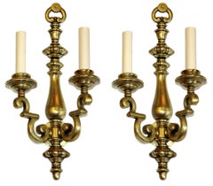 Pair of English Bronze Sconces