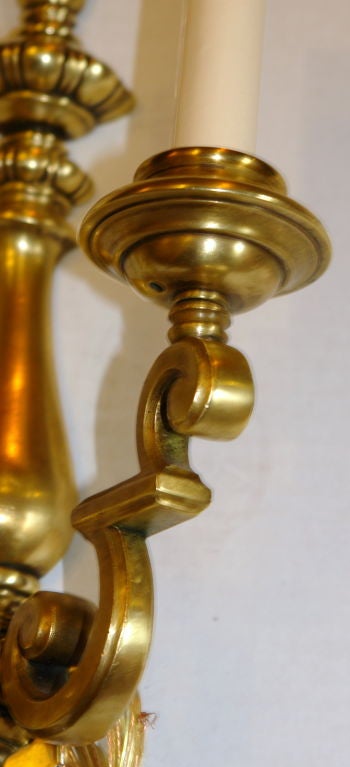 Pair of English Bronze Sconces In Good Condition For Sale In New York, NY