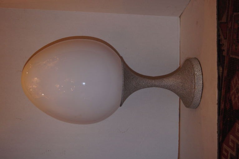 Moderne Metal and Egg Shaped Glass Lamp In Excellent Condition For Sale In New York, NY