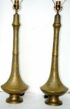 Vintage Hammered Brass Turkish Lamps