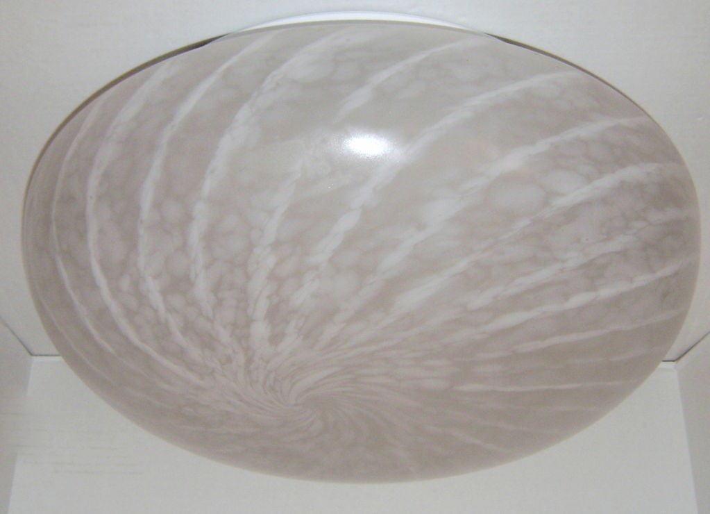 Glazed Flush Mounted Glass Fixture For Sale