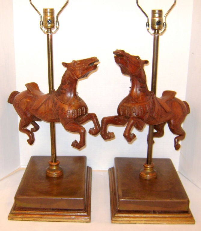 Pair of  Carousel Horses Table Lamps