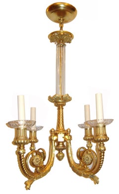 Neoclassic Gilt Bronze Chandelier