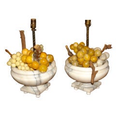 Vintage Alabaster Lamps Shaped as Grapes