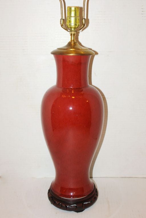 Sang de Boeuf Porcelain Lamp