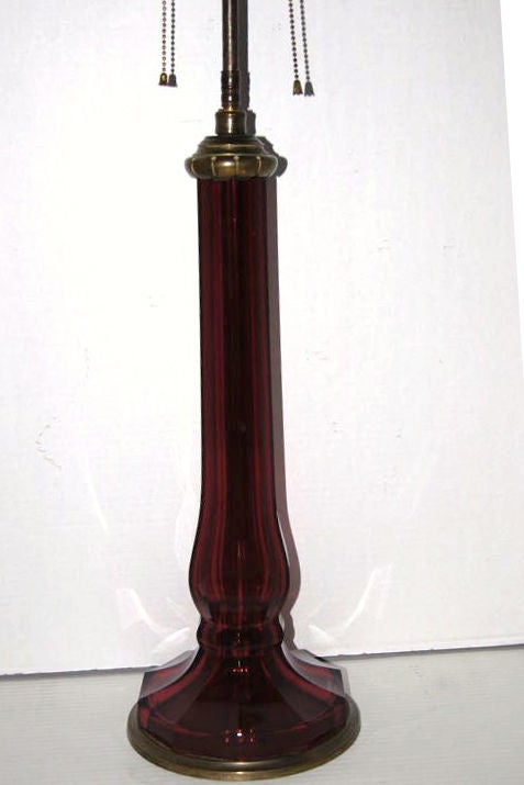 Ruby Red Glass Lamp