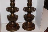 Pair of Bronze and Wood Lamps