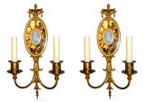 Adams Style Gilt Bronze Sconces
