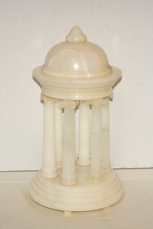 Alabaster Temple Shaped Lamp