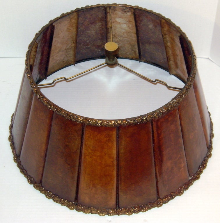 Single French, 1930's mica shade. 
Top 14 3/4