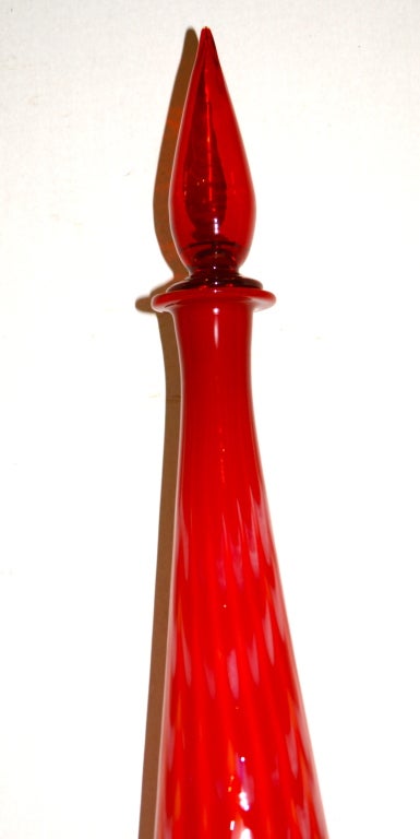 Set of Red Glass Decanters In Good Condition In New York, NY