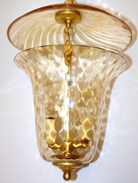 Light Amber Colored Murano Glass Lantern