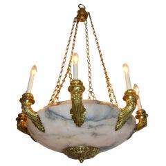Empire Style  Chandelier with Alabaster