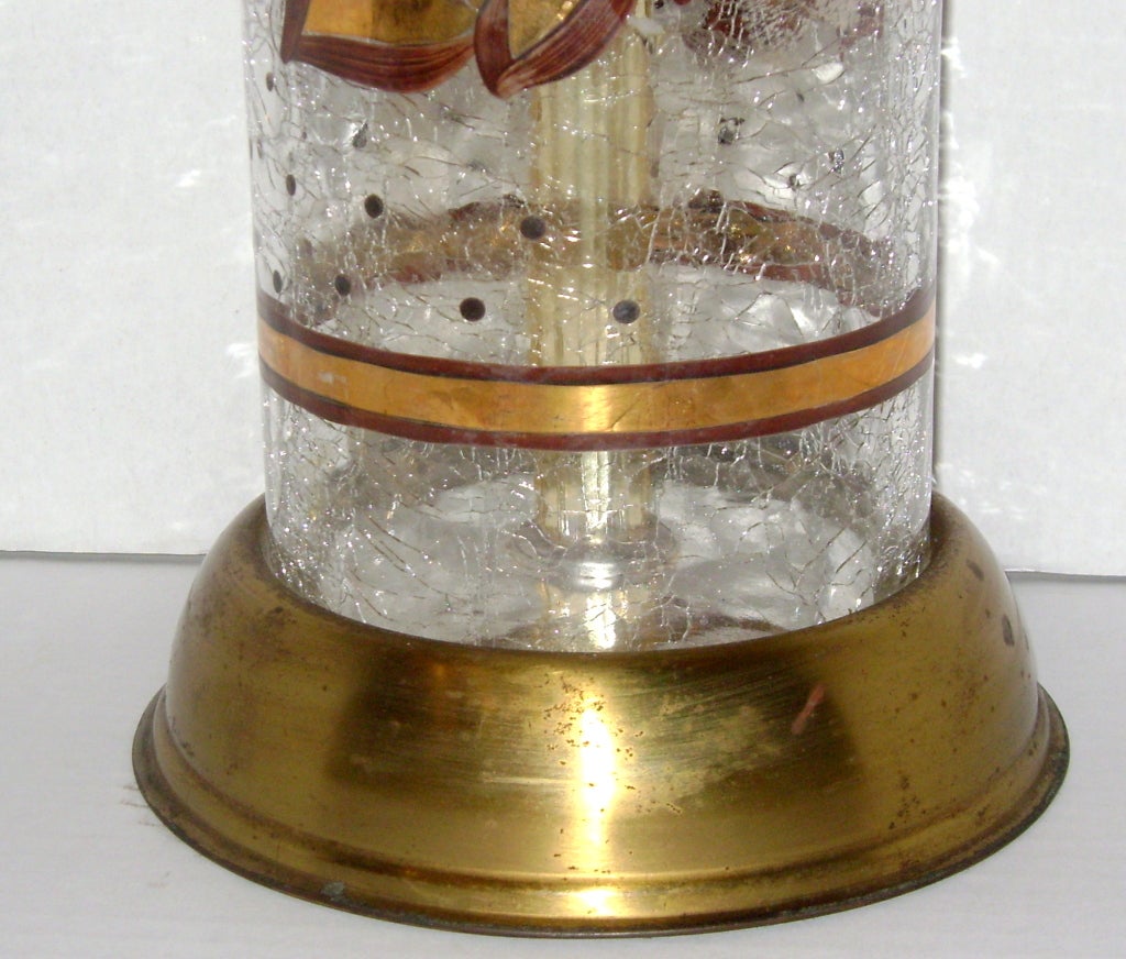 Mid-20th Century Crackled Glass Table Lamp For Sale