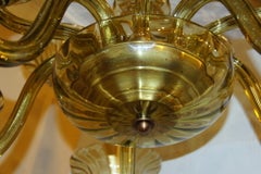Blassgrüner Kronleuchter aus Muranoglas