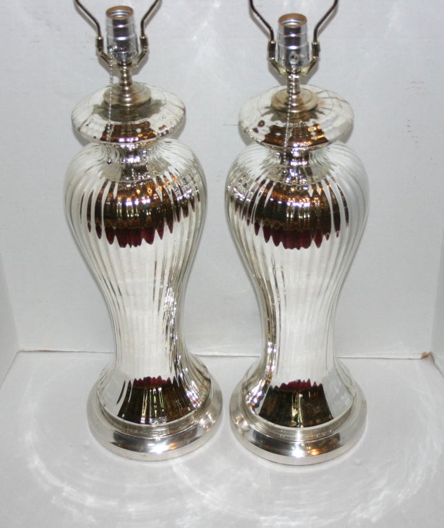 Pair of French Mercury Lamps In Good Condition For Sale In New York, NY