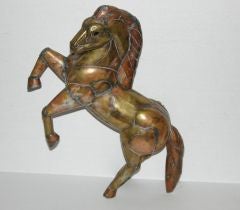 Hammered Brass Horse Sculpture