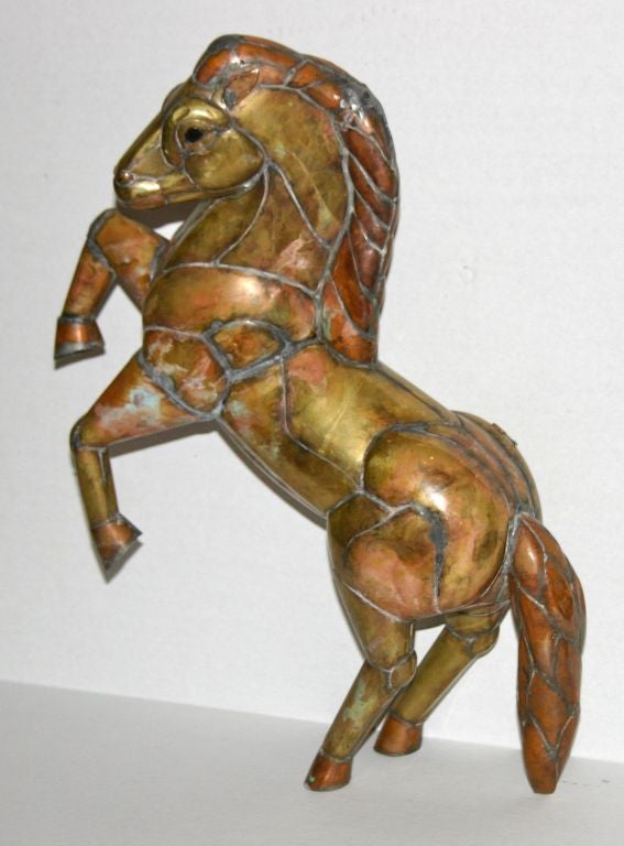 Hammered Brass Horse Sculpture