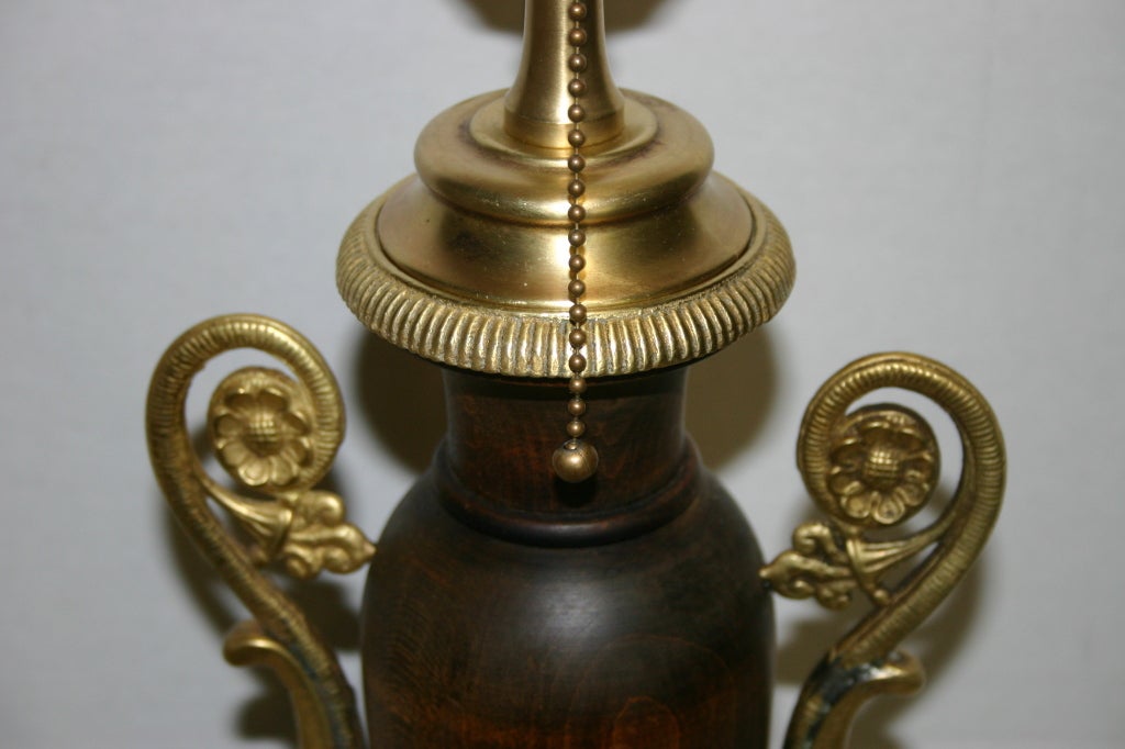 Mid-20th Century Wooden Empire-Style Lamps For Sale