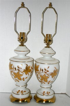Pair of Opaline Glass Lamps