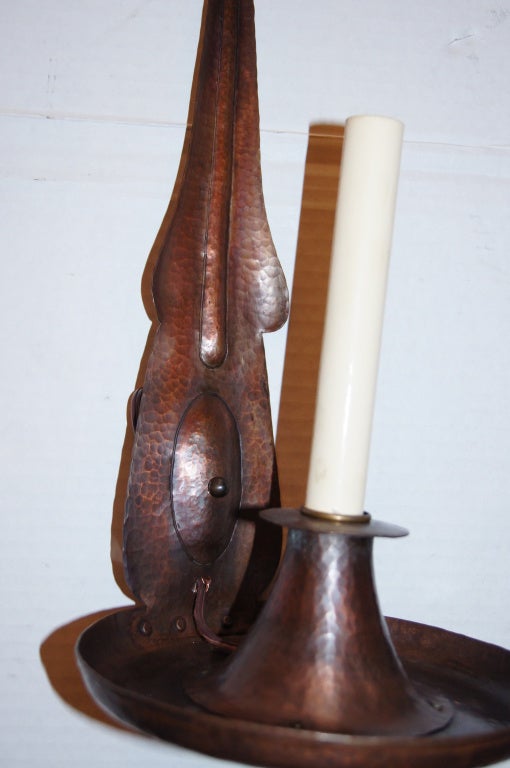Set of Arts & Crafts Copper Sconces, Sold Per Pair In Good Condition For Sale In New York, NY
