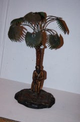 Antique Figural Lamp with Moorish Motif