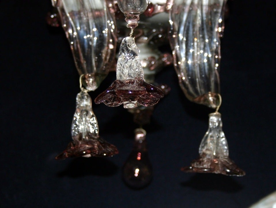 Pair of Venetian Glass Sconces For Sale at 1stdibs