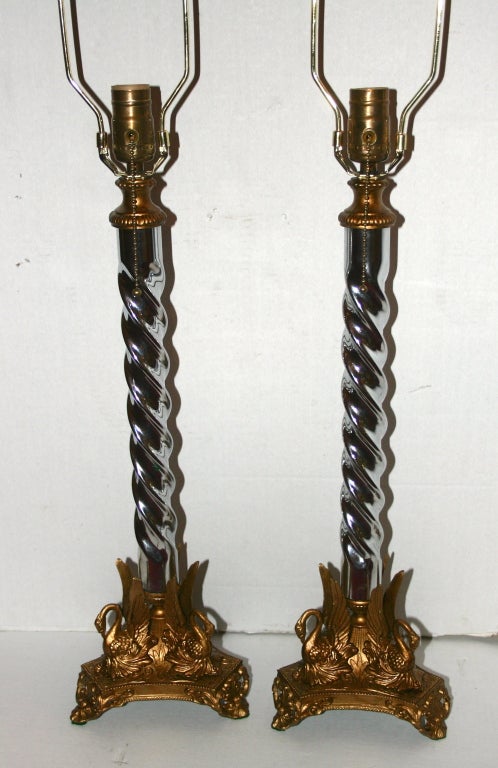 Gilt and Chrome Neo Classic Lamps