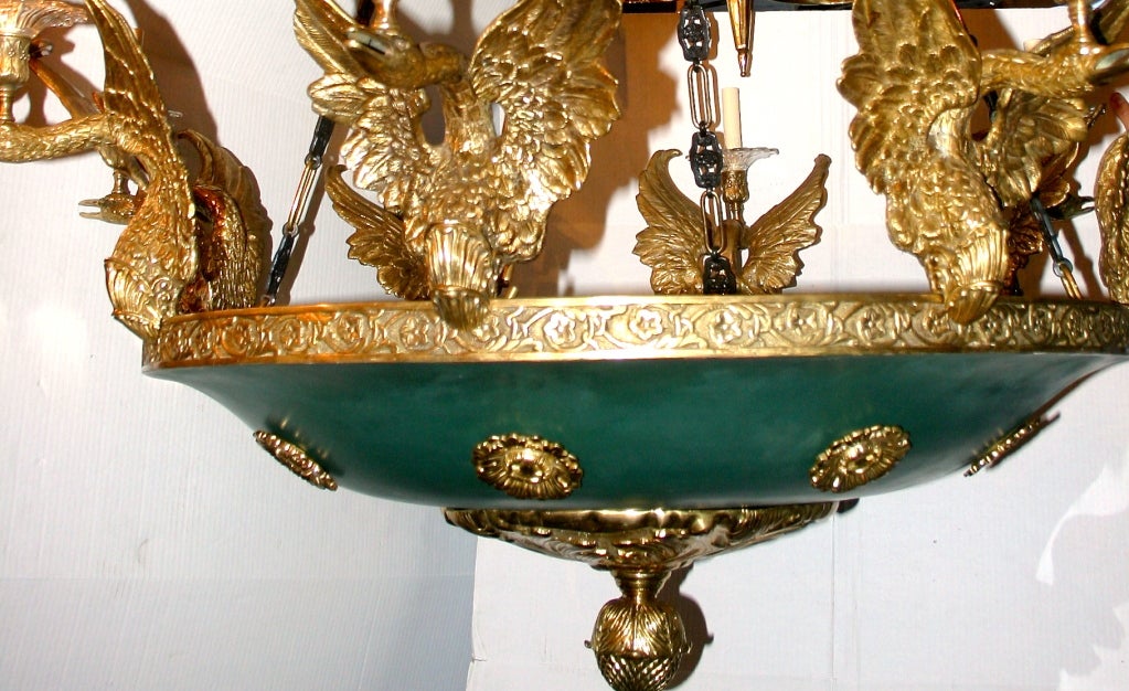 Hand-Painted Large Empire Style Chandelier For Sale