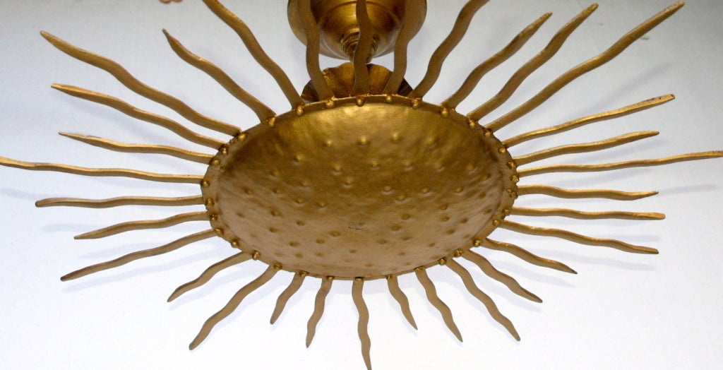 Pair of Sunburst Light Fixtures, Sold Individually In Good Condition For Sale In New York, NY