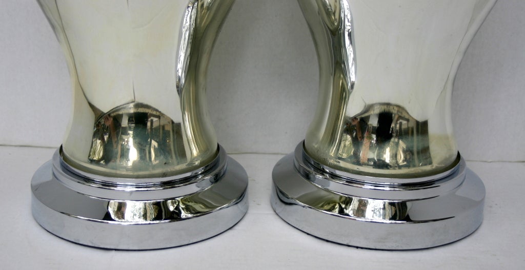 Mid-20th Century Mercury Glass Table Lamps. For Sale
