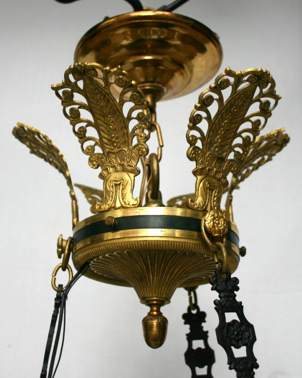 French Porcelain Empire Style Chandelier For Sale