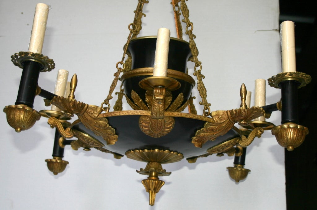 French Empire Style Eight-Arm Chandelier In Good Condition For Sale In New York, NY