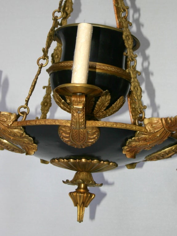 Early 20th Century French Empire Style Eight-Arm Chandelier For Sale