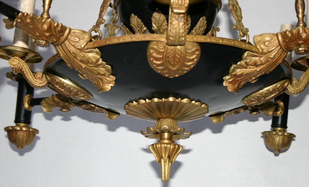 Bronze French Empire Style Eight-Arm Chandelier For Sale
