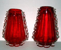 Pair of Murano Glass Vases