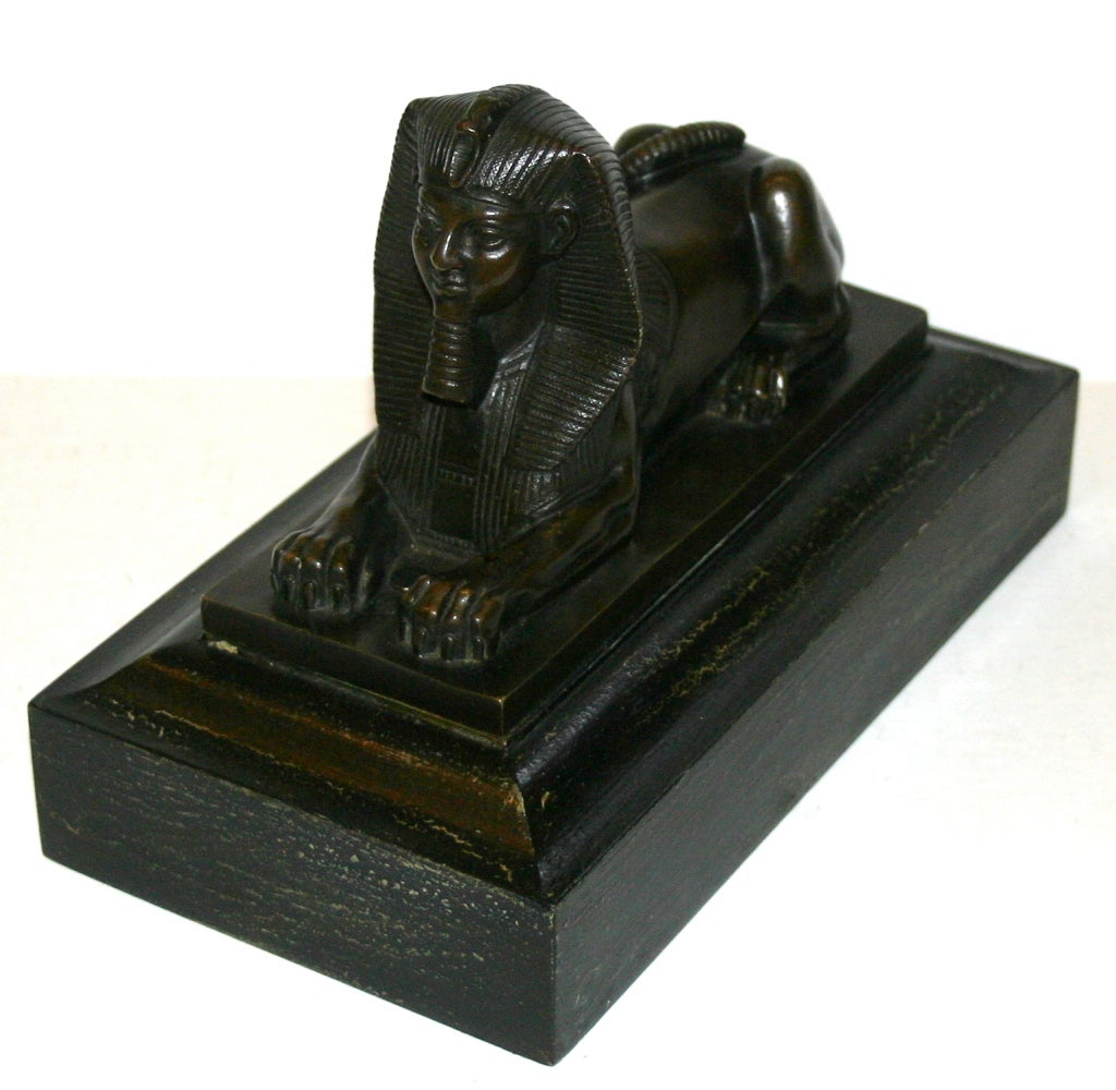 bronze sphinx statue