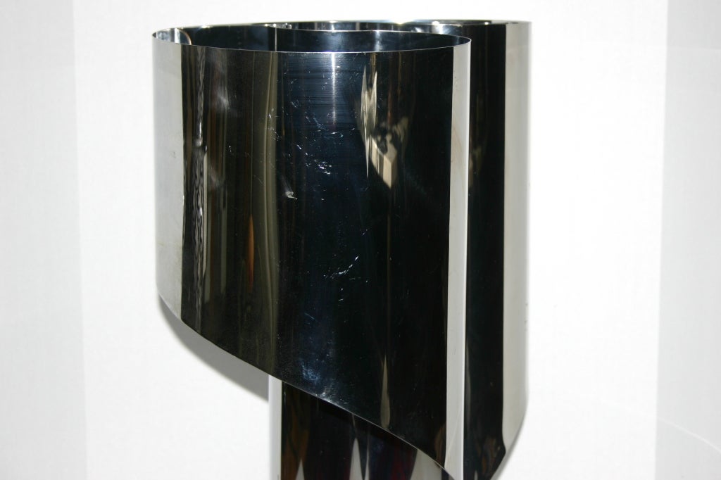 Metal Sculptural Table Lamp For Sale