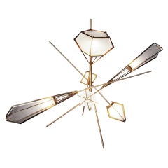 Harlow Large Chandelier (Satin Brass) by Gabriel Scott