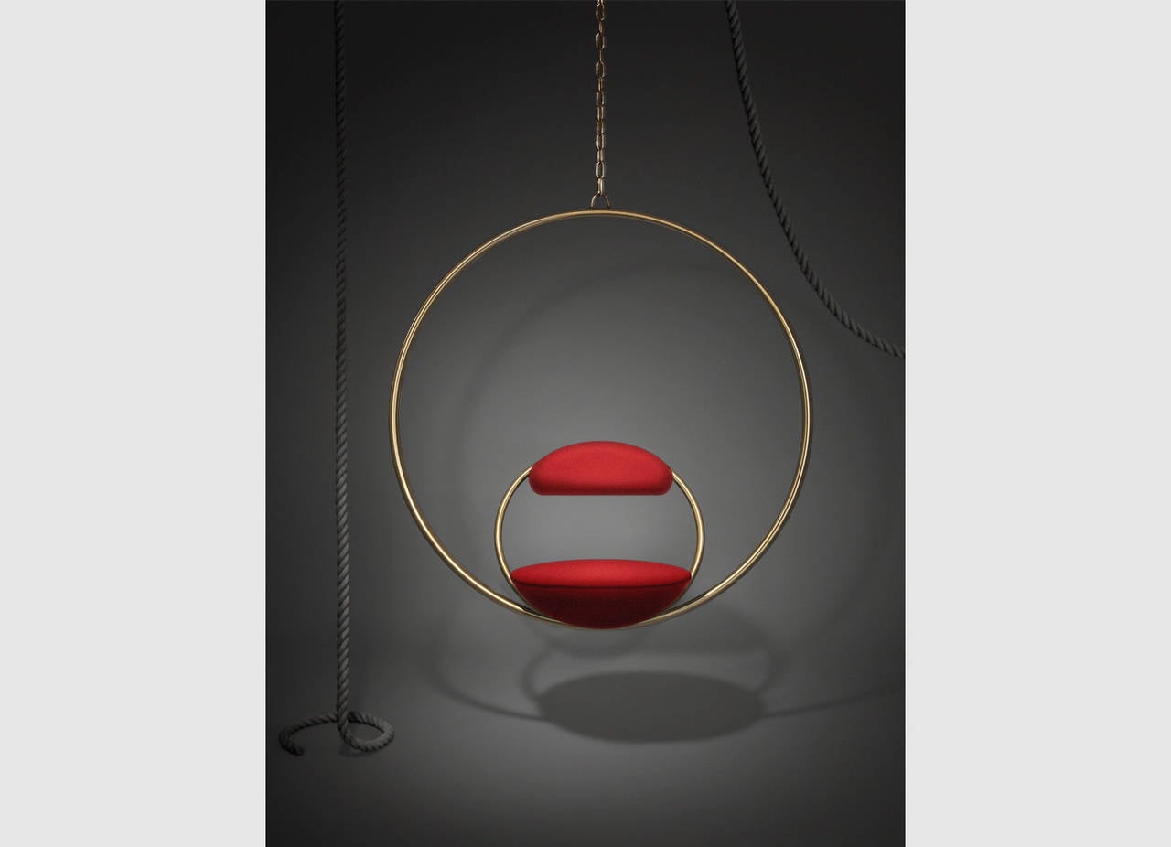 Hanging Hoop Chair 'Brass' by Lee Broom (Britisch)