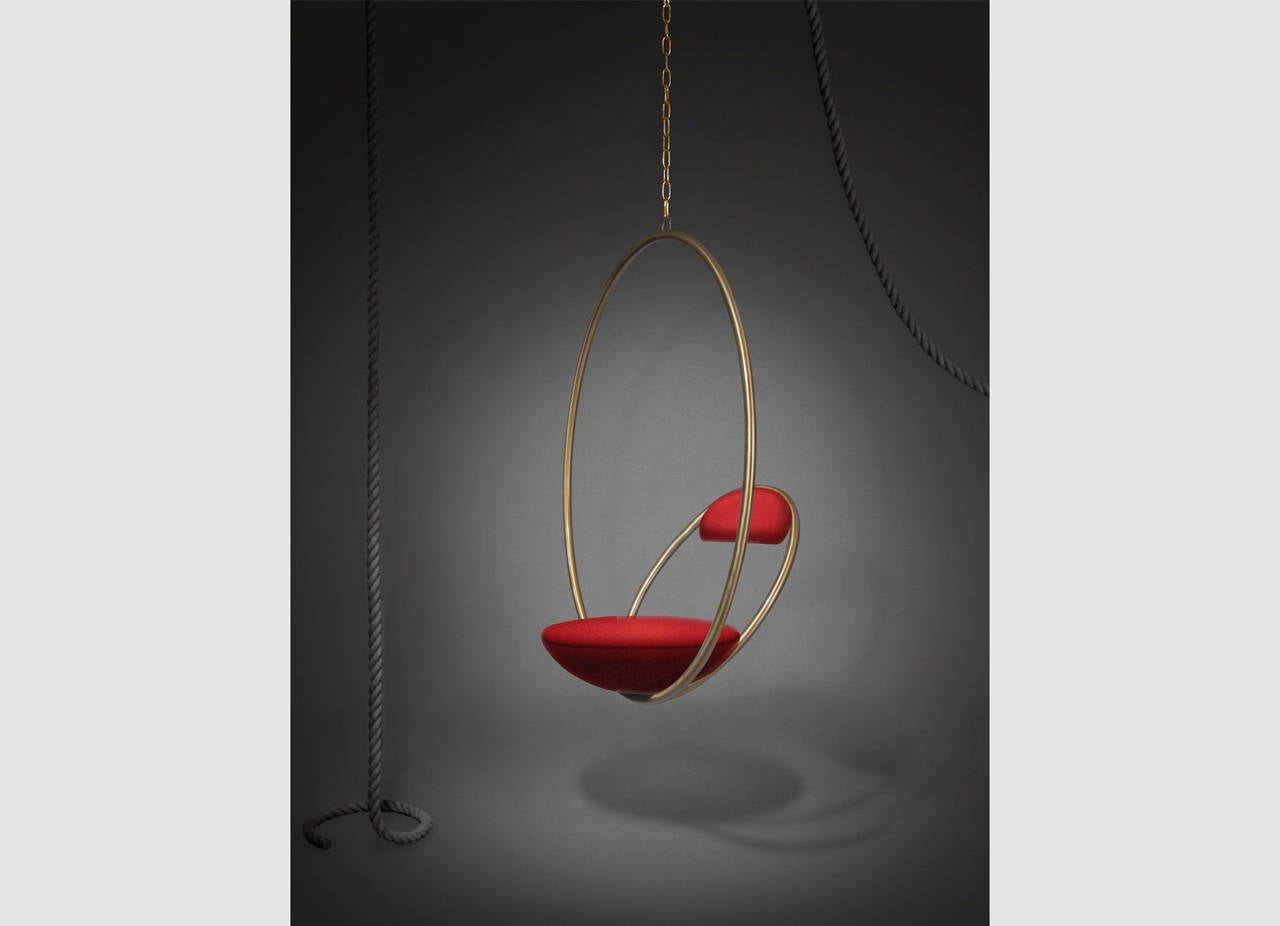 Hanging Hoop Chair 'Brass' by Lee Broom (Gebürstet)