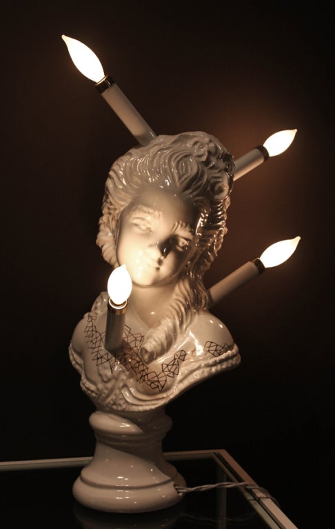 Ceramic Bust Lamps by Bari Ziperstein In New Condition In Los Angeles, CA
