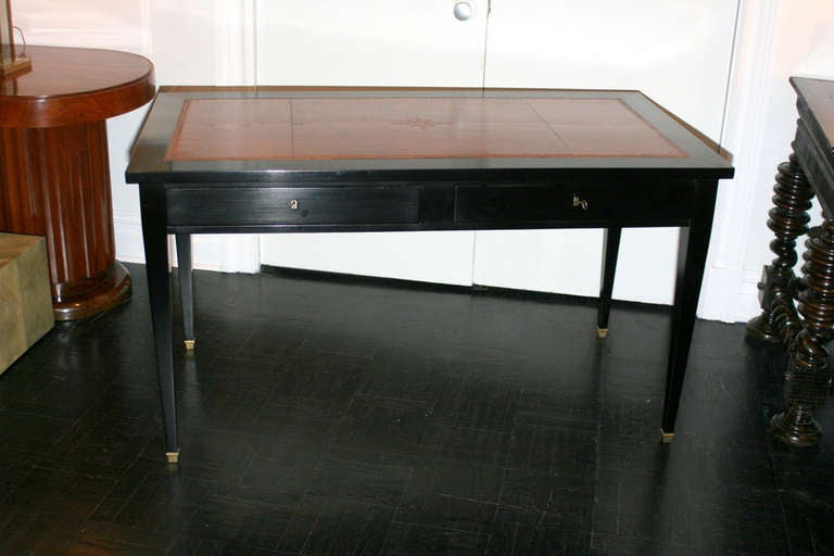 Late 19th Century Mahogany Desk - Later Ebonized