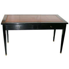 Late 19th Century Mahogany Desk - Later Ebonized